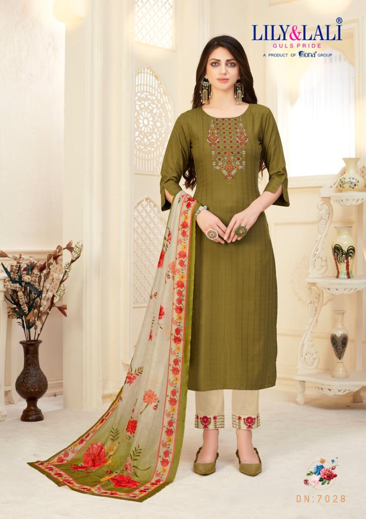 lily and lali mahira viscose gorgeous look top with bottom and dupatta catalog