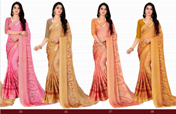 lt anushka moss graceful look saree catalog