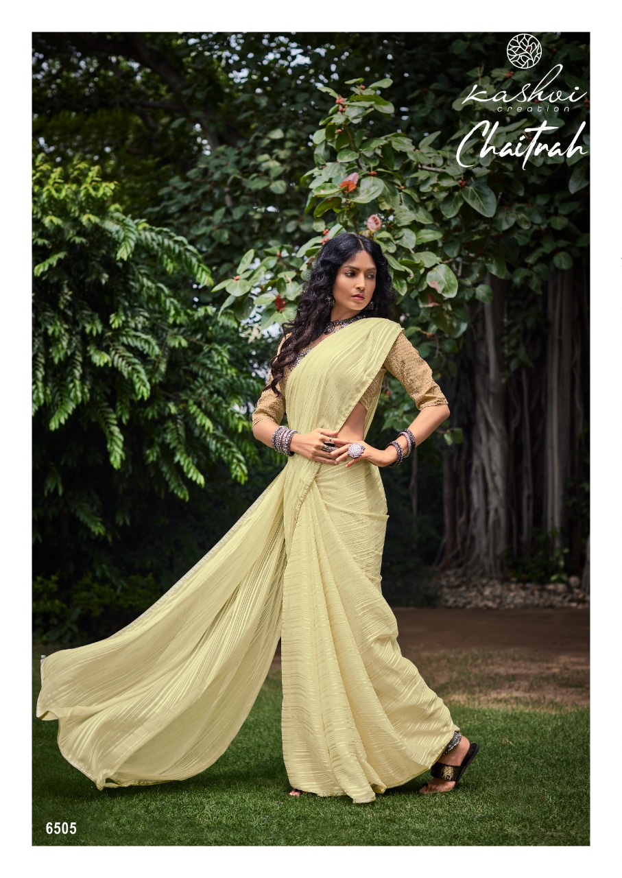 lt kashvi chaitrah Weightless attrective pattern saree catalog