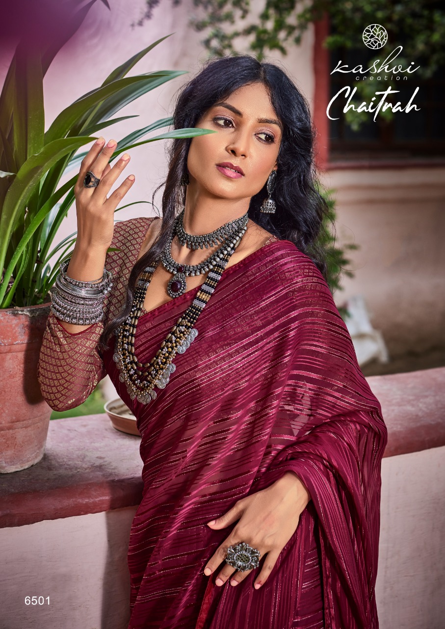 lt kashvi chaitrah Weightless attrective pattern saree catalog