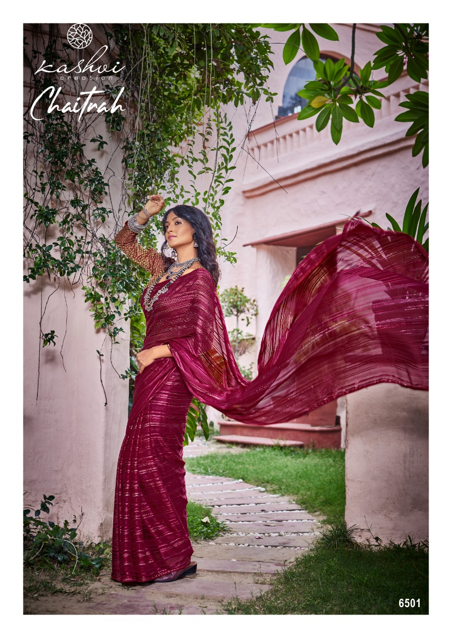 lt kashvi chaitrah Weightless attrective pattern saree catalog