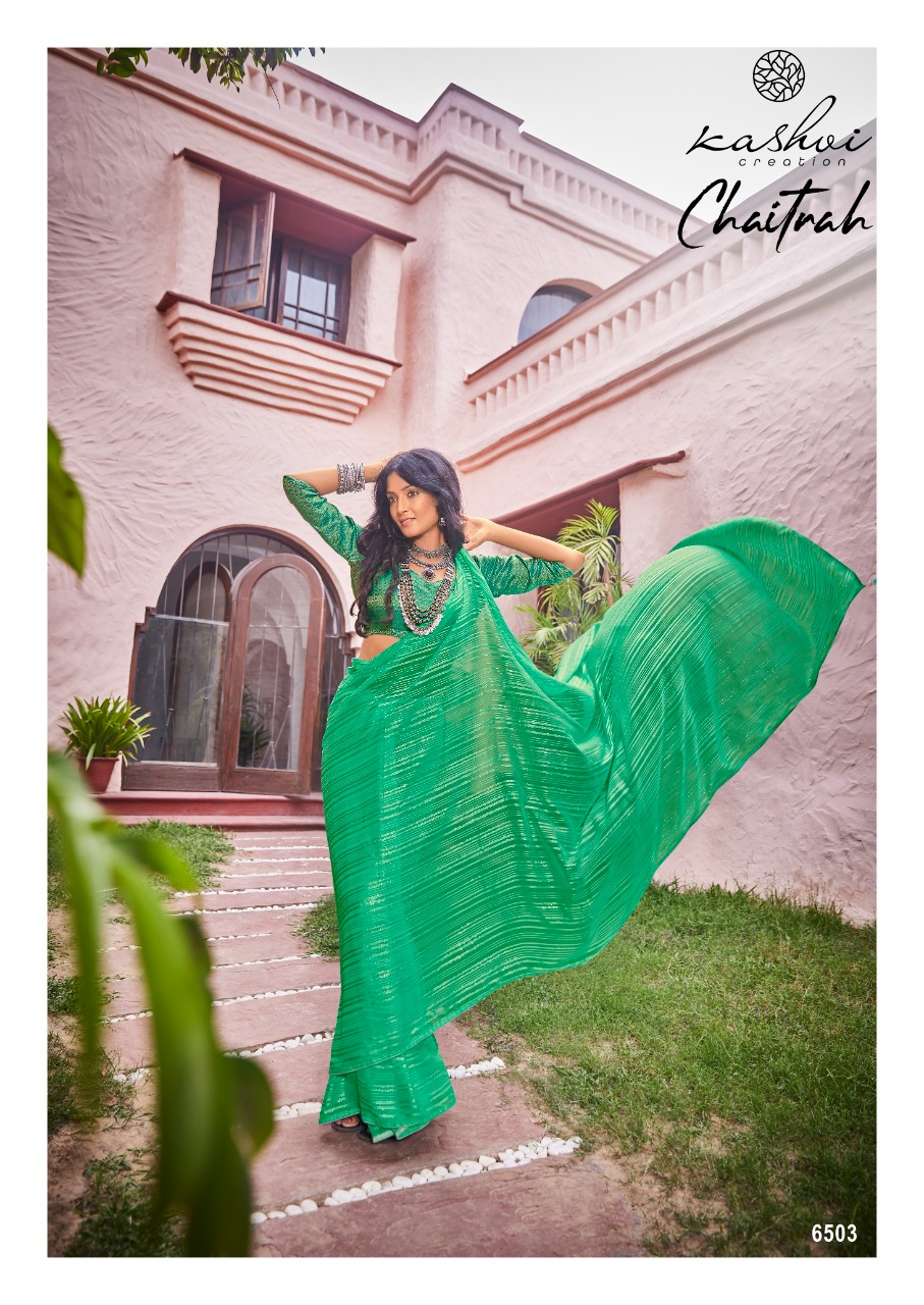 lt kashvi chaitrah Weightless attrective pattern saree catalog