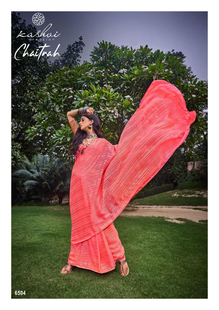 lt kashvi chaitrah Weightless attrective pattern saree catalog