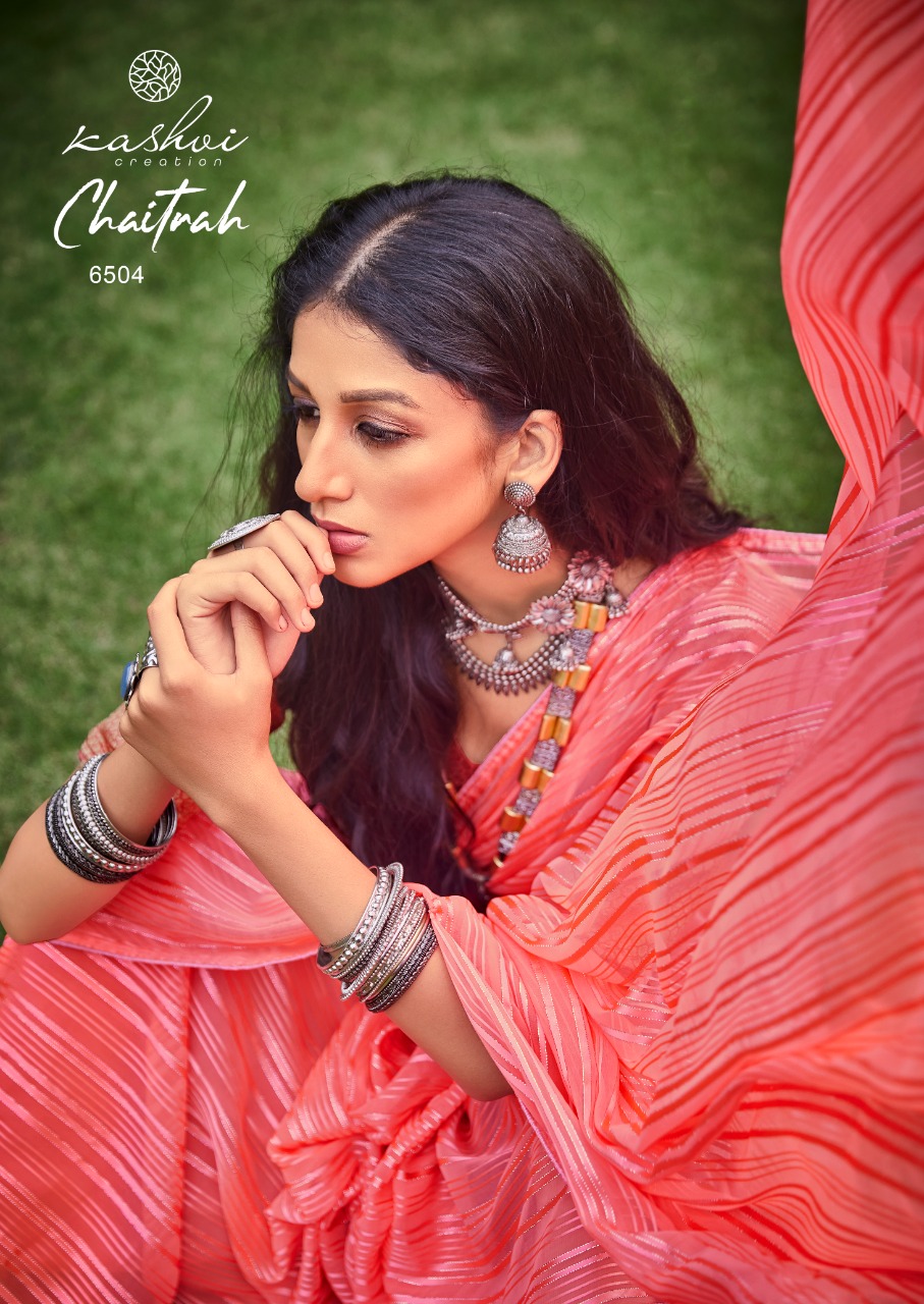 lt kashvi chaitrah Weightless attrective pattern saree catalog