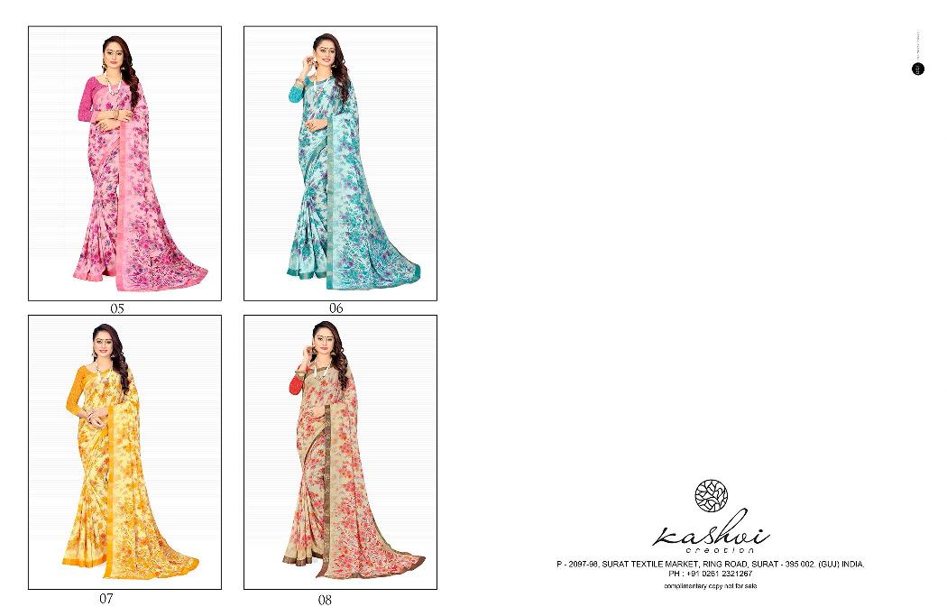 lt kashvi Combo kesar  Soft Micro beautiful print saree catalog