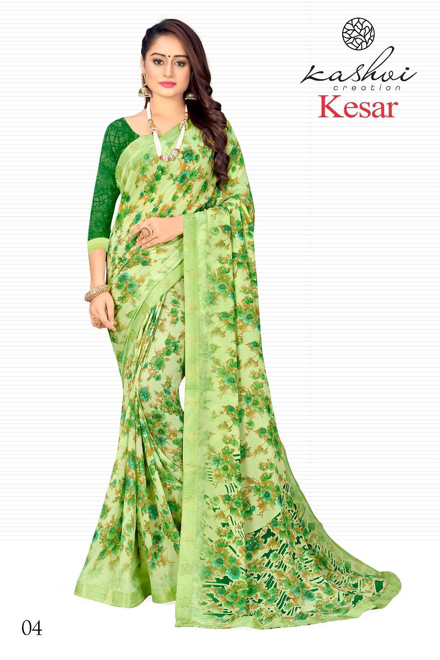 lt kashvi Combo kesar  Soft Micro beautiful print saree catalog