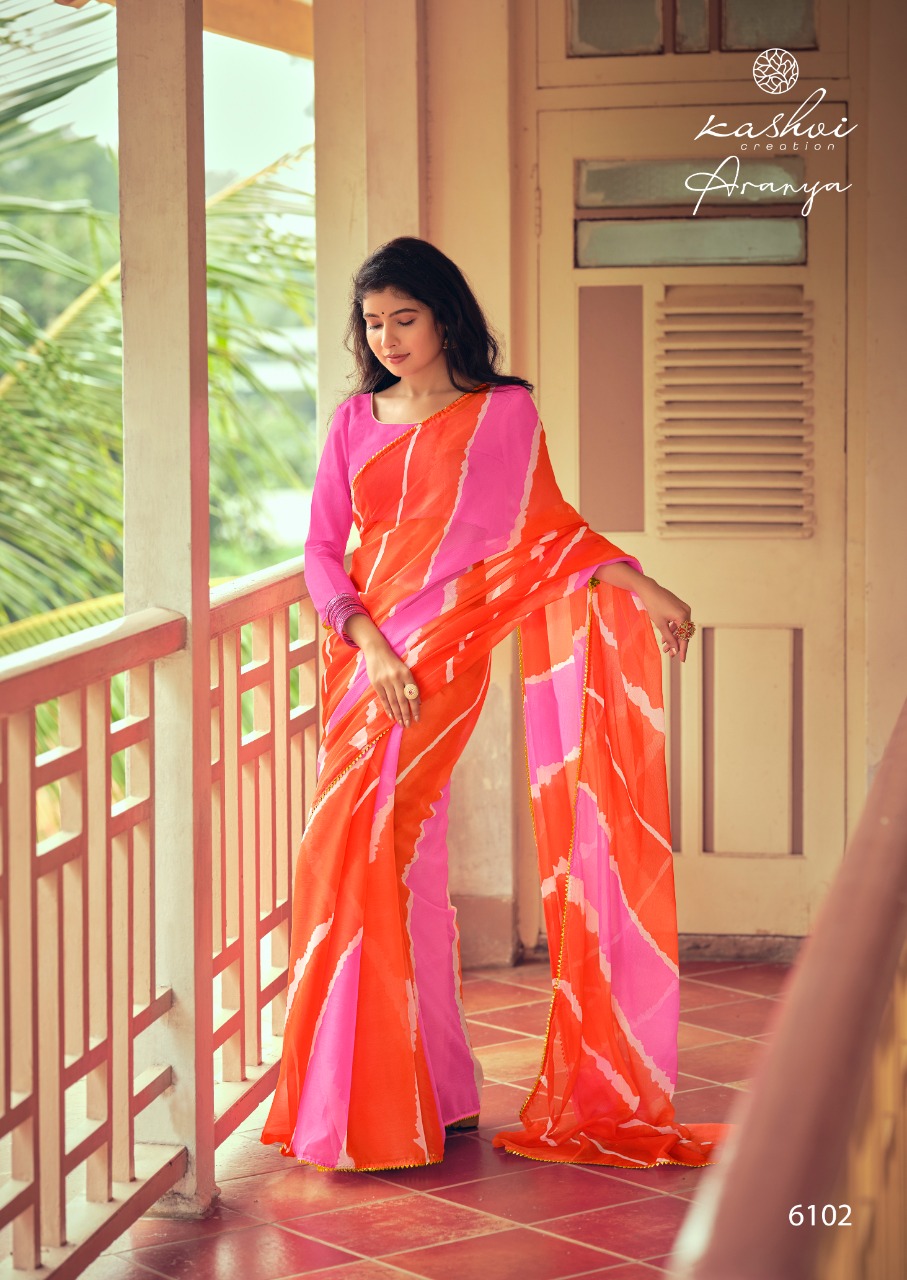 lt kashvi creation aranya shiffon exclusive print and colours saree catalog