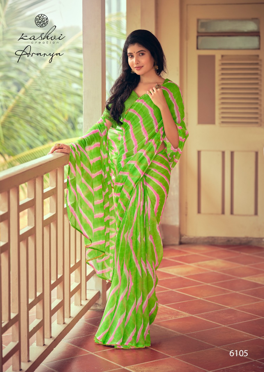 lt kashvi creation aranya shiffon exclusive print and colours saree catalog