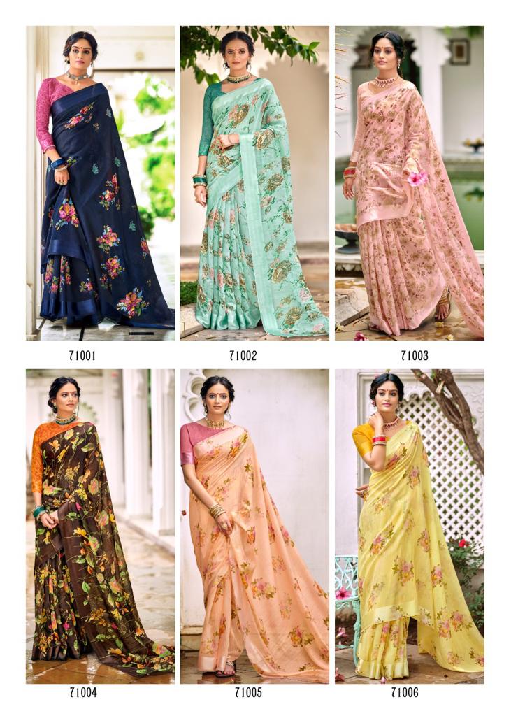 lt kashvi creation flora satin elegant print saree catalog