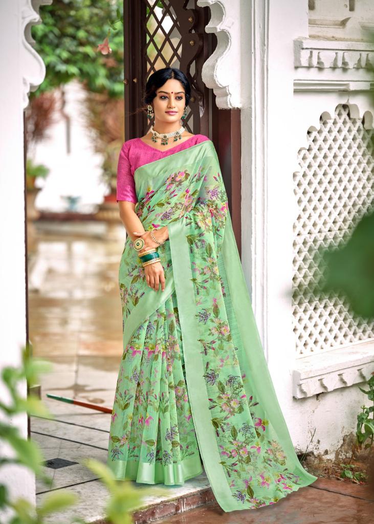 lt kashvi creation flora satin elegant print saree catalog