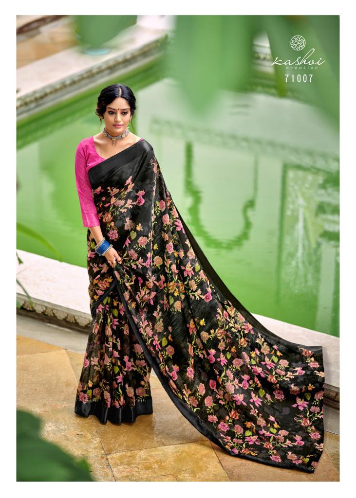 lt kashvi creation flora satin elegant print saree catalog