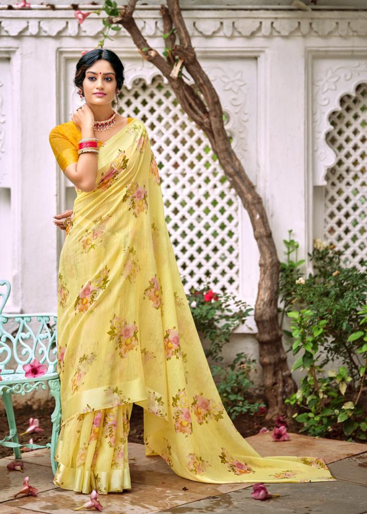 lt kashvi creation flora satin elegant print saree catalog