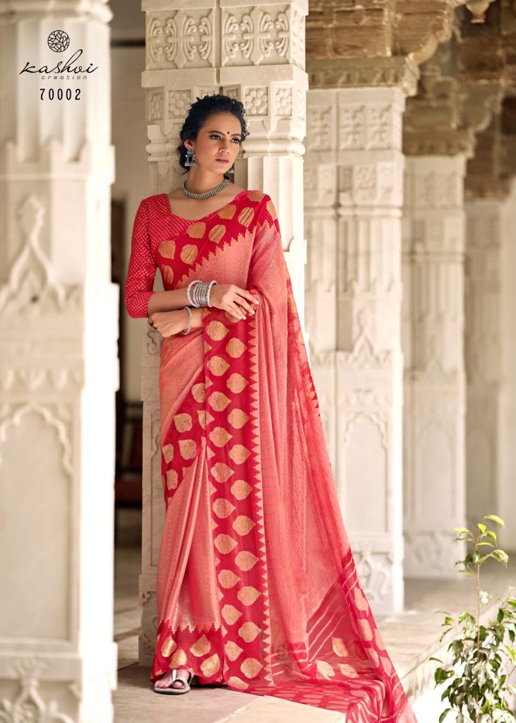 lt kashvi creation kalakriti shiffon exclusive print saree catalog