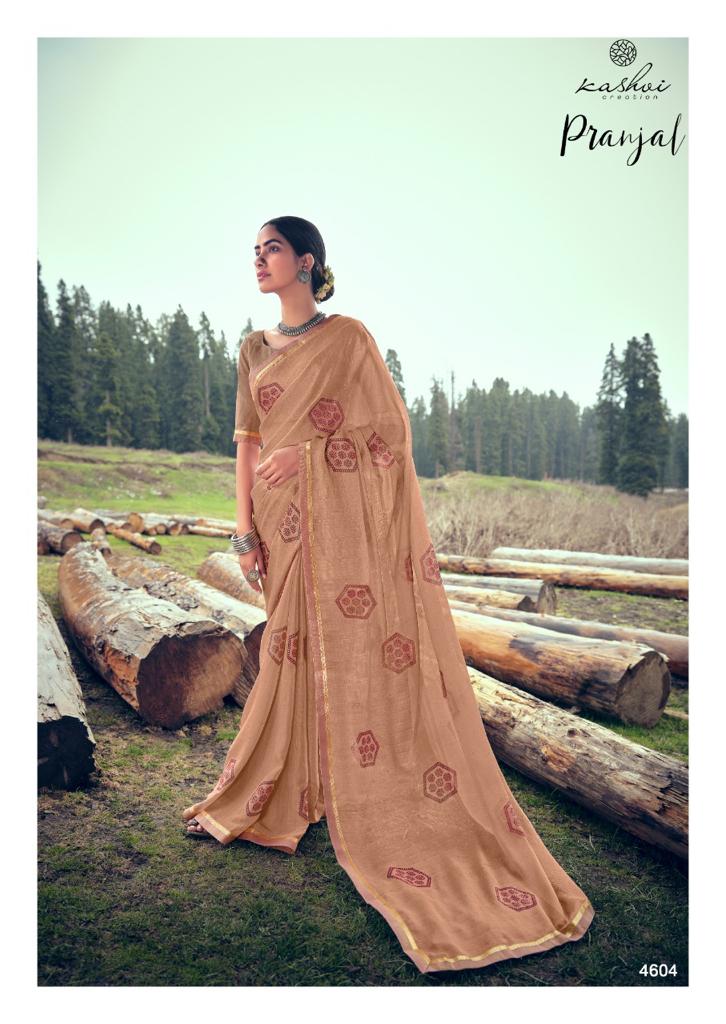 lt kashvi creation pranjal chiffon attractive saree catalog