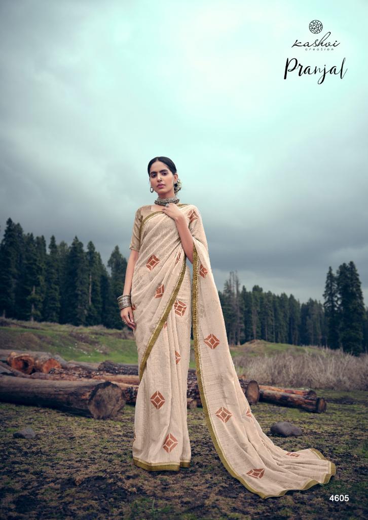 lt kashvi creation pranjal chiffon attractive saree catalog