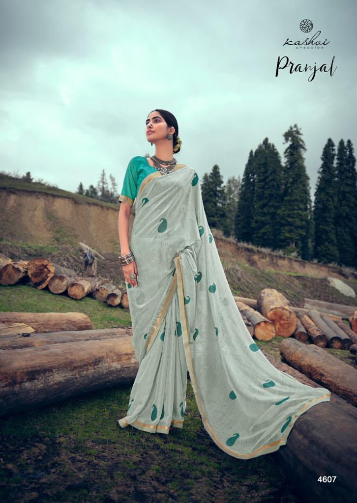 lt kashvi creation pranjal chiffon attractive saree catalog