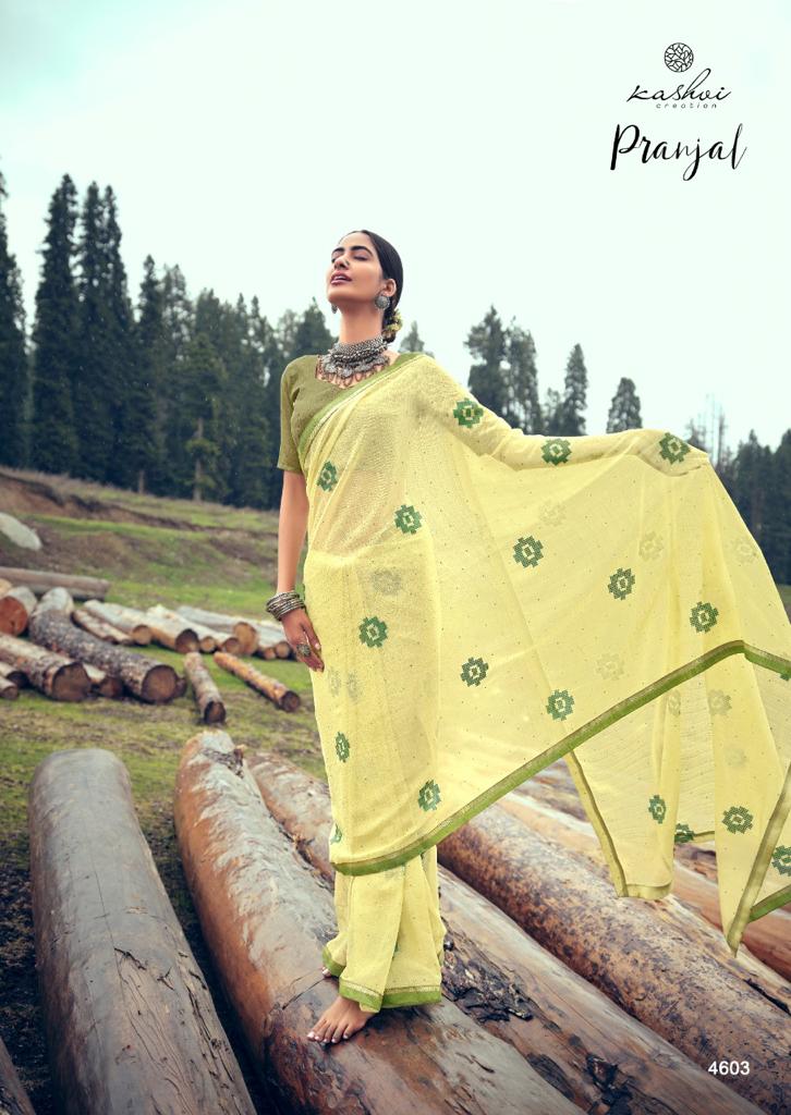 lt kashvi creation pranjal chiffon attractive saree catalog