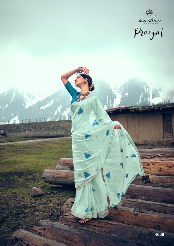 lt kashvi creation pranjal chiffon attractive saree catalog