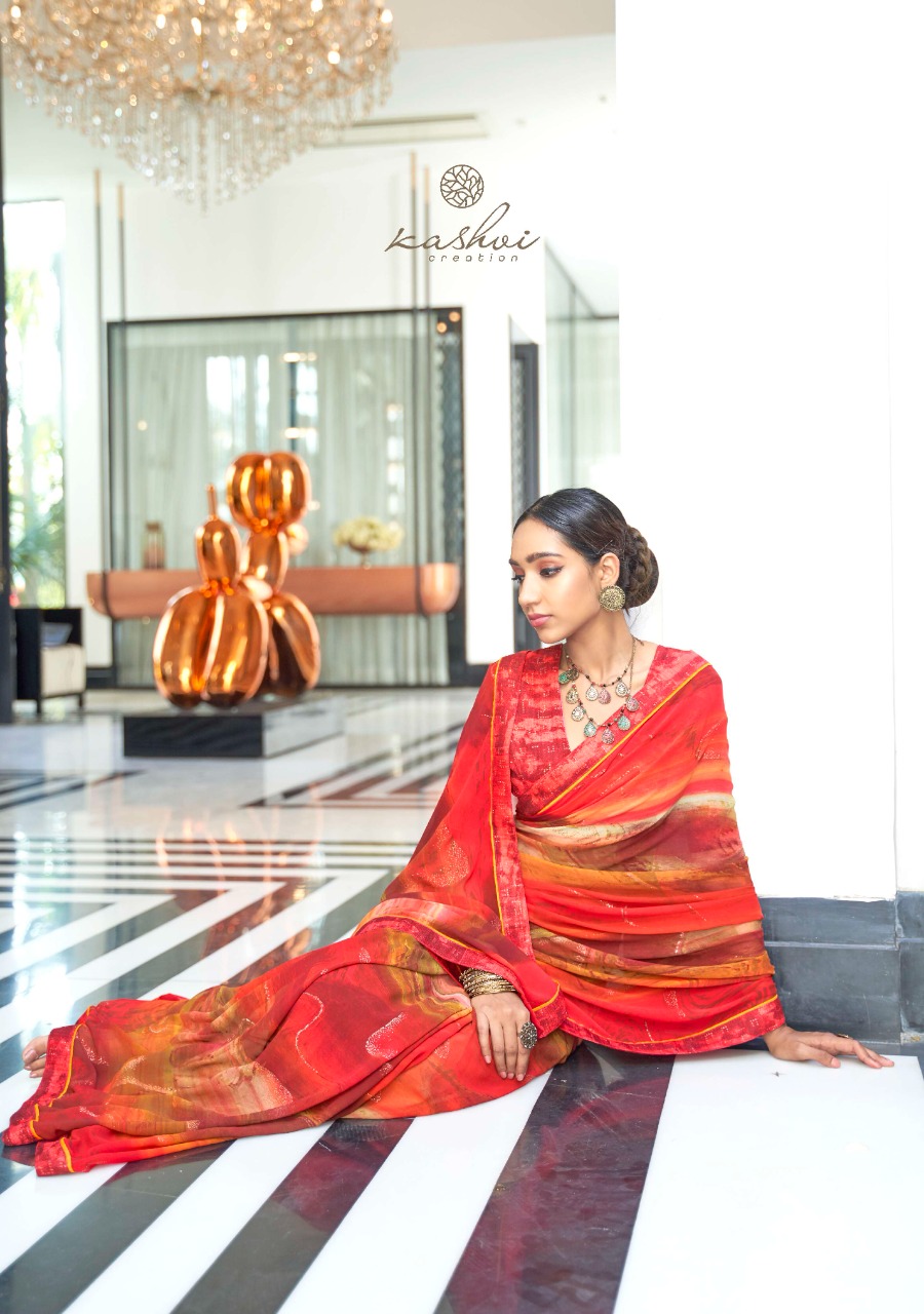 lt kashvi creation sathiya georgette attractive saree catalog