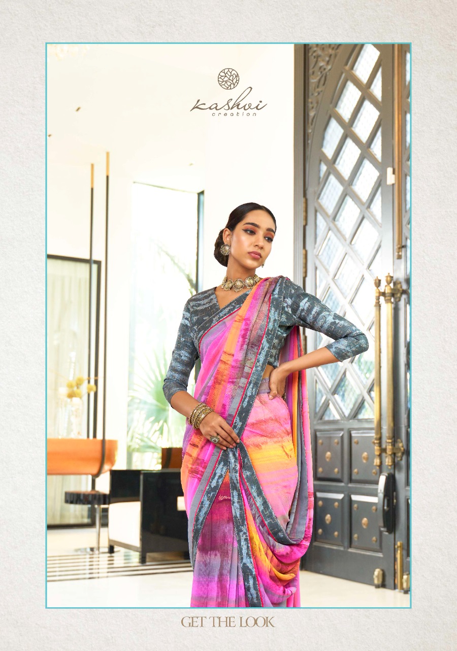 lt kashvi creation sathiya georgette attractive saree catalog