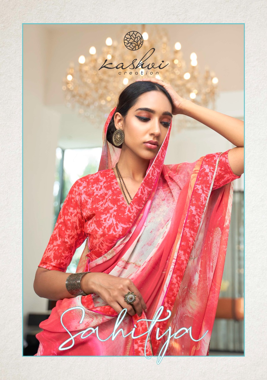 lt kashvi creation sathiya georgette attractive saree catalog