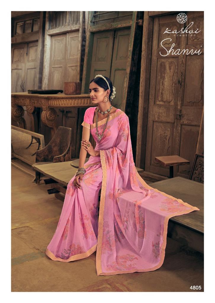 lt kashvi creation shanvi flower georgette attractive saree catalog