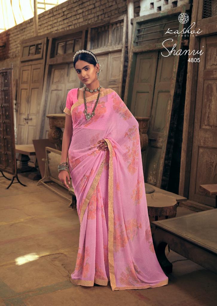 lt kashvi creation shanvi flower georgette attractive saree catalog