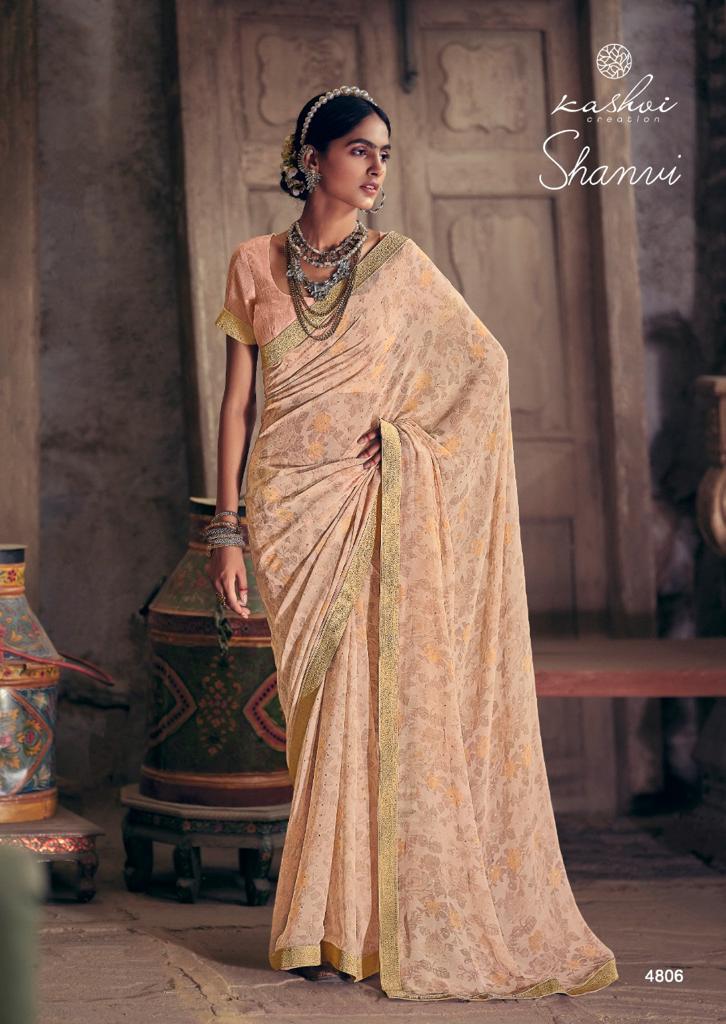 lt kashvi creation shanvi flower georgette attractive saree catalog