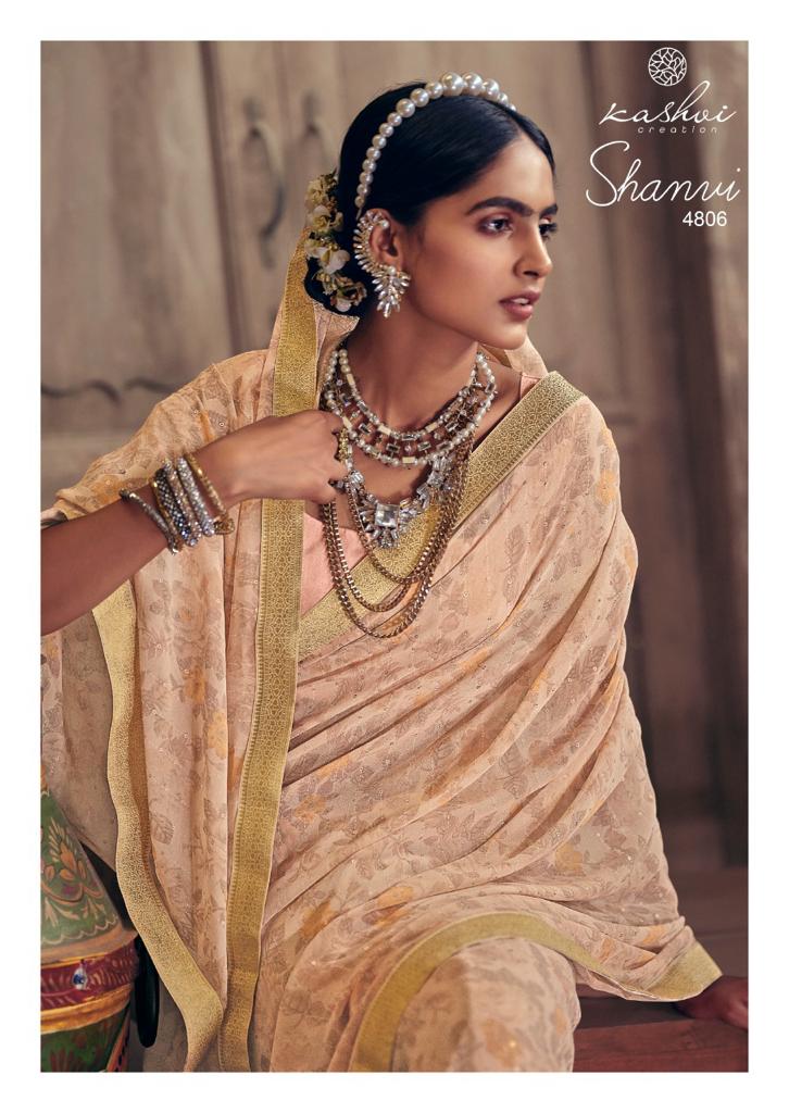 lt kashvi creation shanvi flower georgette attractive saree catalog