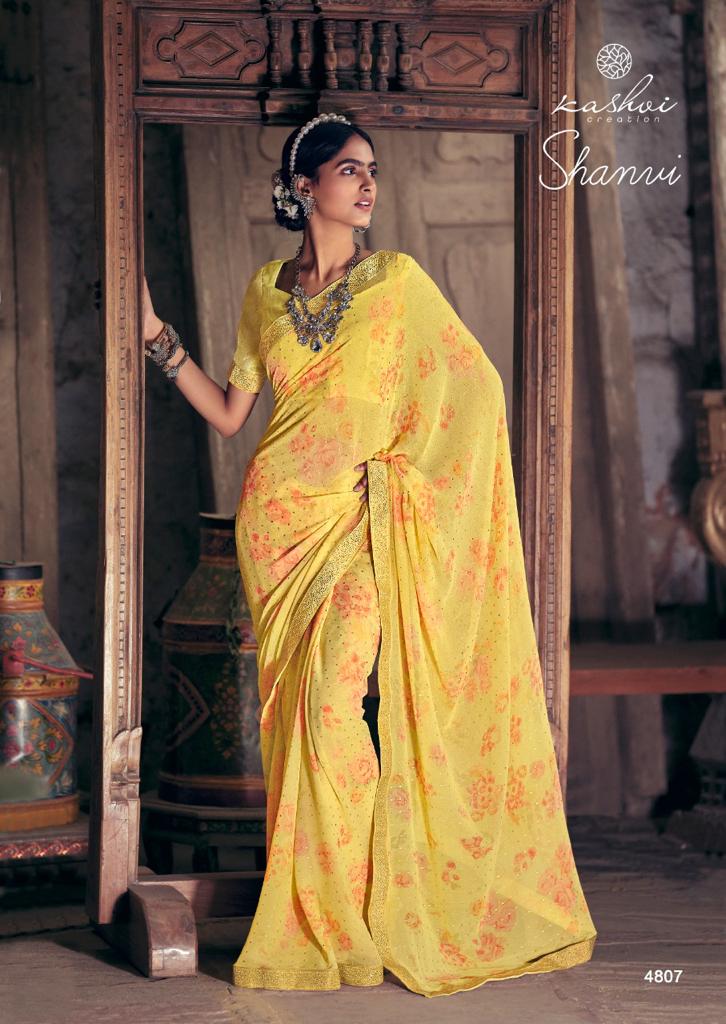 lt kashvi creation shanvi flower georgette attractive saree catalog