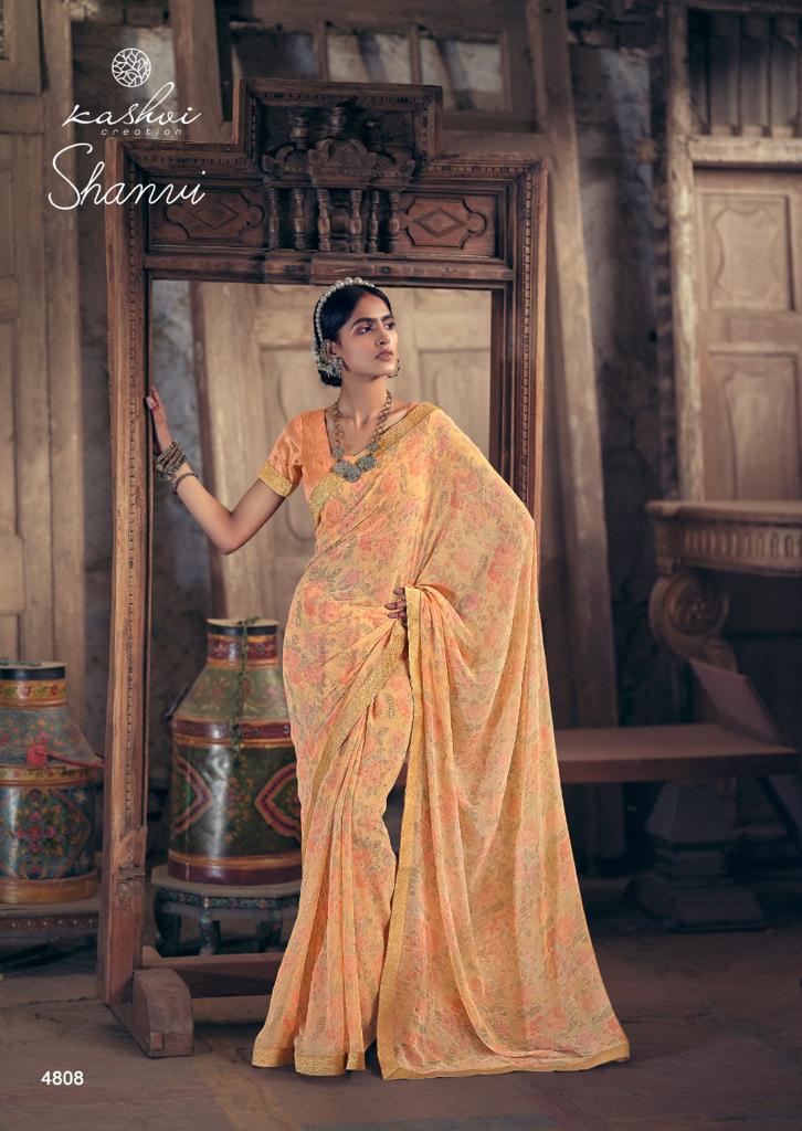 lt kashvi creation shanvi flower georgette attractive saree catalog