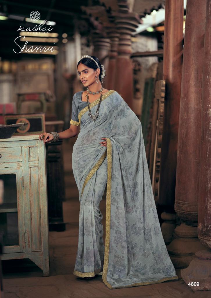 lt kashvi creation shanvi flower georgette attractive saree catalog