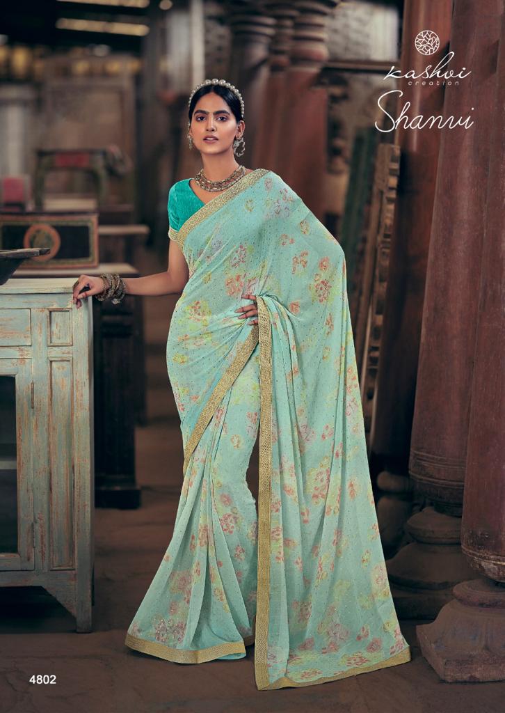 lt kashvi creation shanvi flower georgette attractive saree catalog