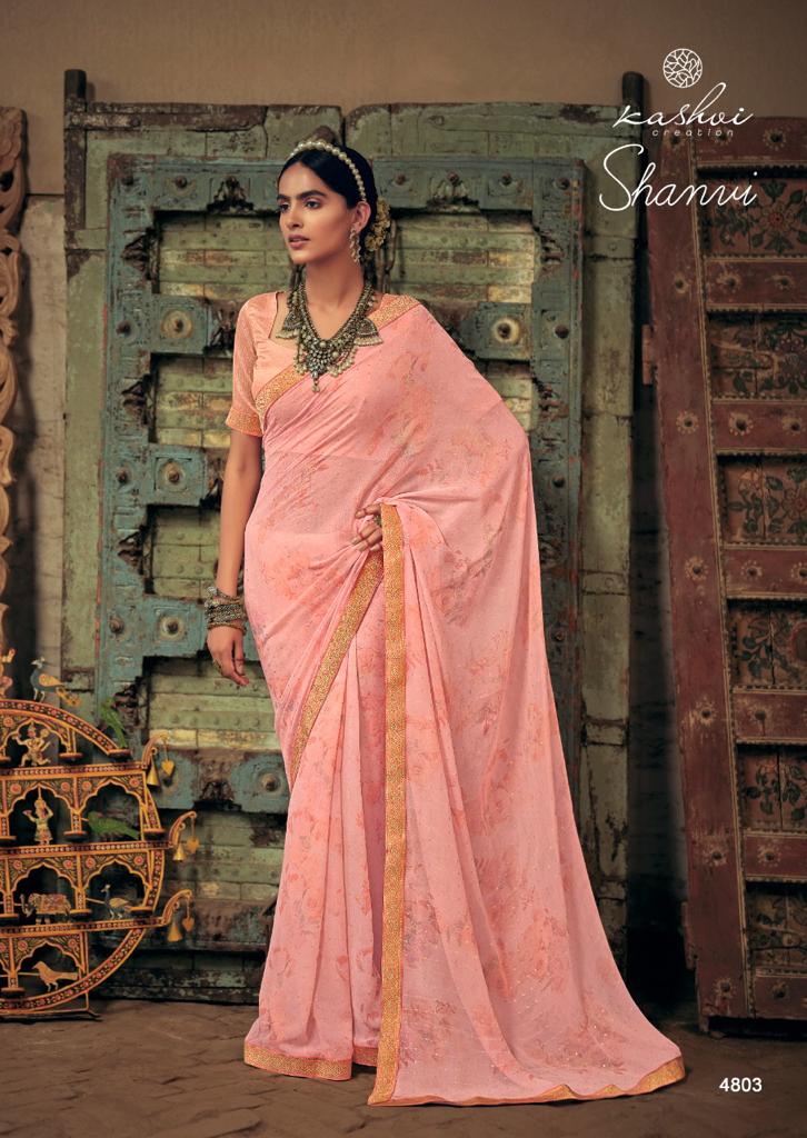 lt kashvi creation shanvi flower georgette attractive saree catalog