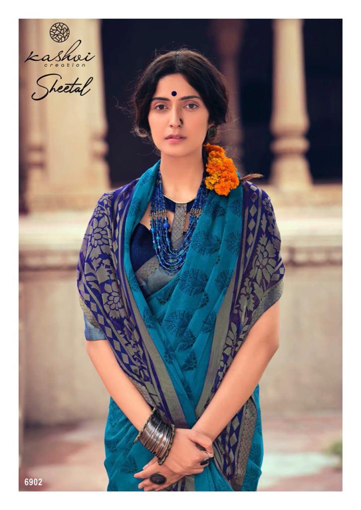 lt kashvi creation sheetal shiffon elegant print saree catalog