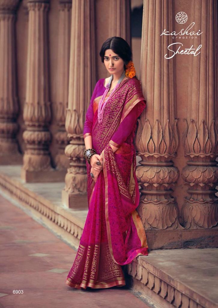 lt kashvi creation sheetal shiffon elegant print saree catalog