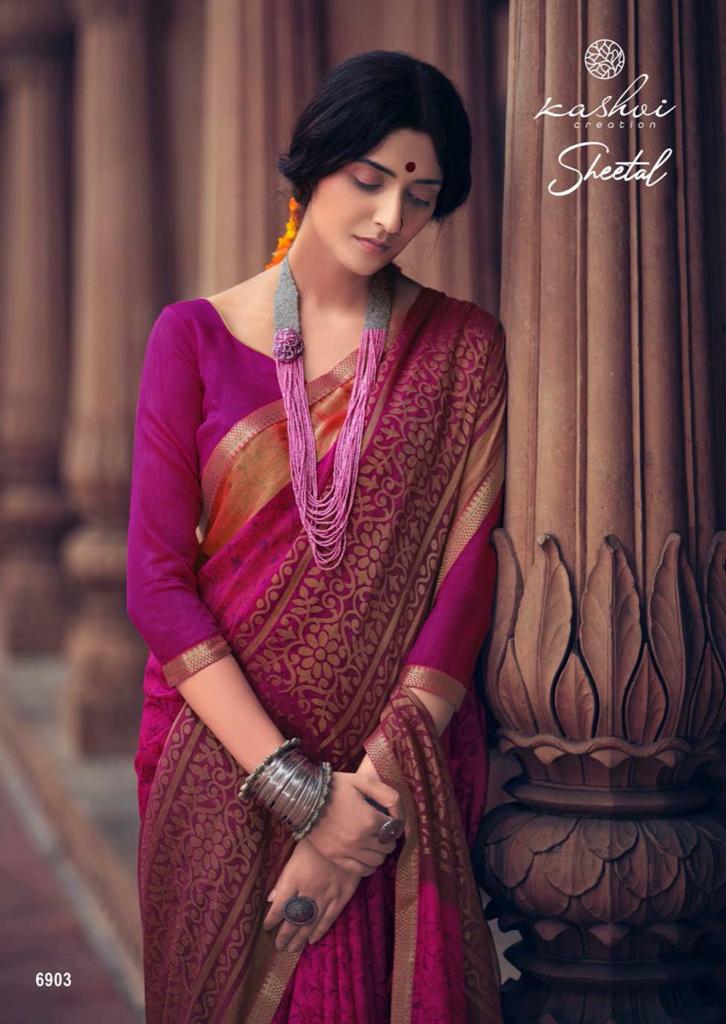 lt kashvi creation sheetal shiffon elegant print saree catalog