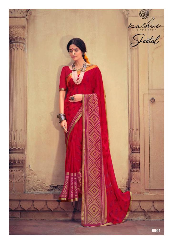 lt kashvi creation sheetal shiffon elegant print saree catalog