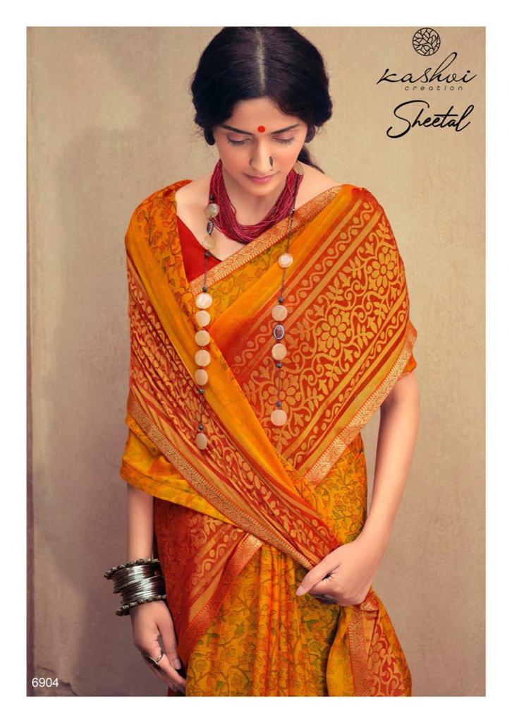 lt kashvi creation sheetal shiffon elegant print saree catalog