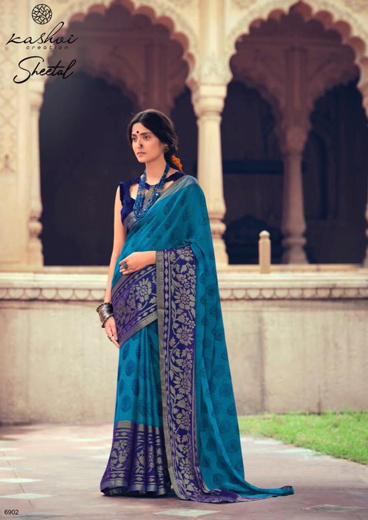 lt kashvi creation sheetal shiffon elegant print saree catalog