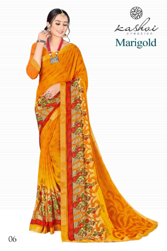 lt keshvi marigold micro gorgeous look saree catalog