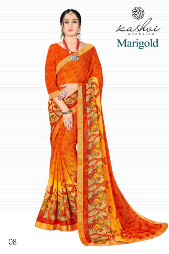 lt keshvi marigold micro gorgeous look saree catalog