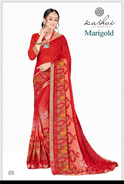 lt keshvi marigold micro gorgeous look saree catalog