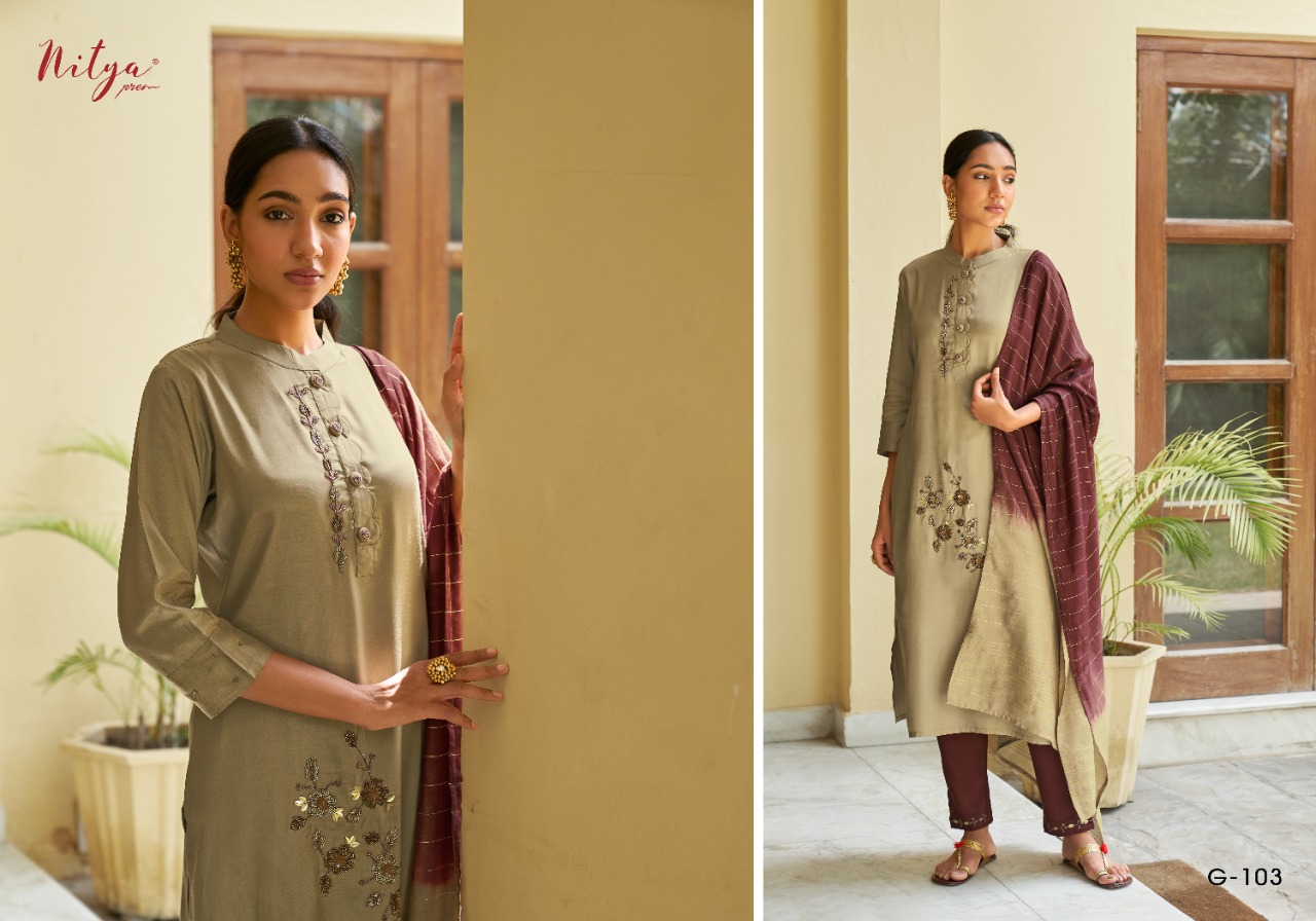 lt nitya gloria viscose regal look salwar suit catalog