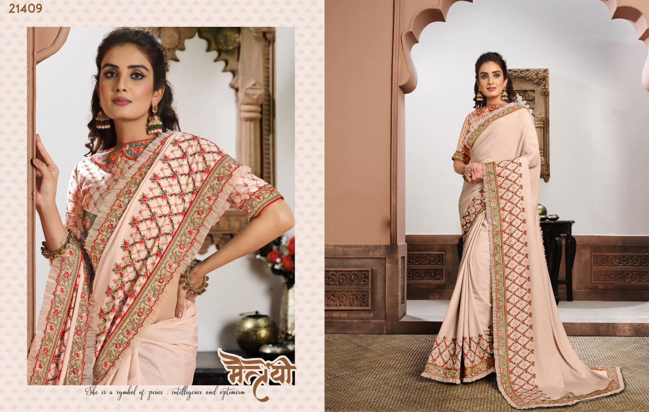 mahotsav d no 21402 to 21411 silk georgette  new and mordern style saree catalog