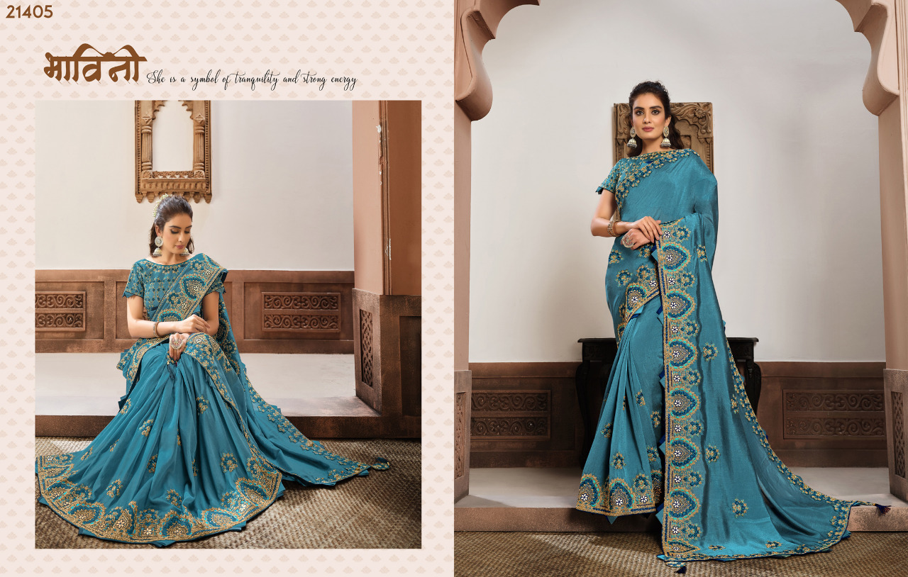 mahotsav d no 21402 to 21411 silk georgette  new and mordern style saree catalog