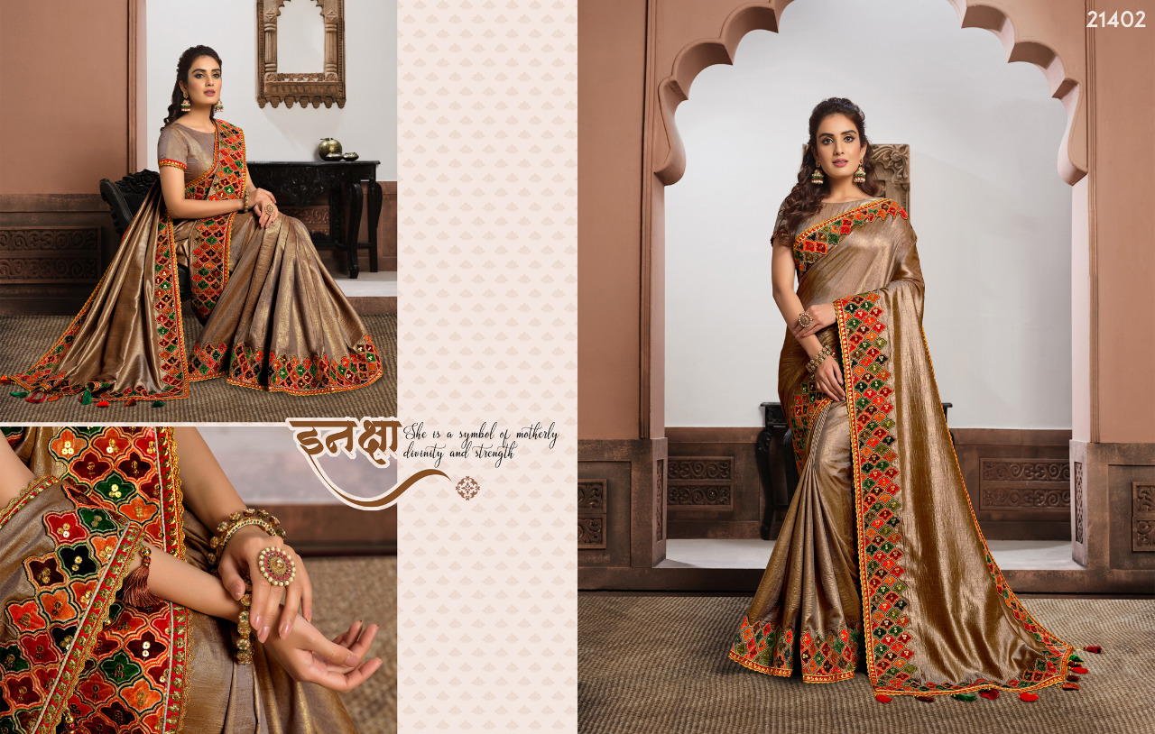 mahotsav d no 21402 to 21411 silk georgette  new and mordern style saree catalog