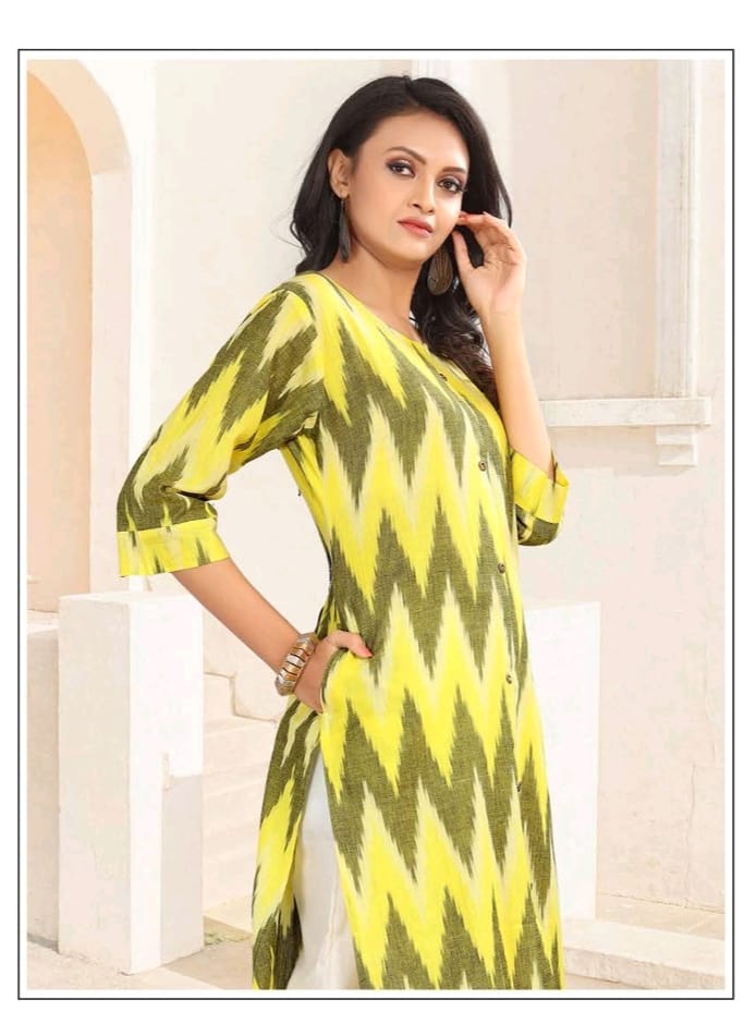 matsya ikaat cotton decent colours kurti catalog