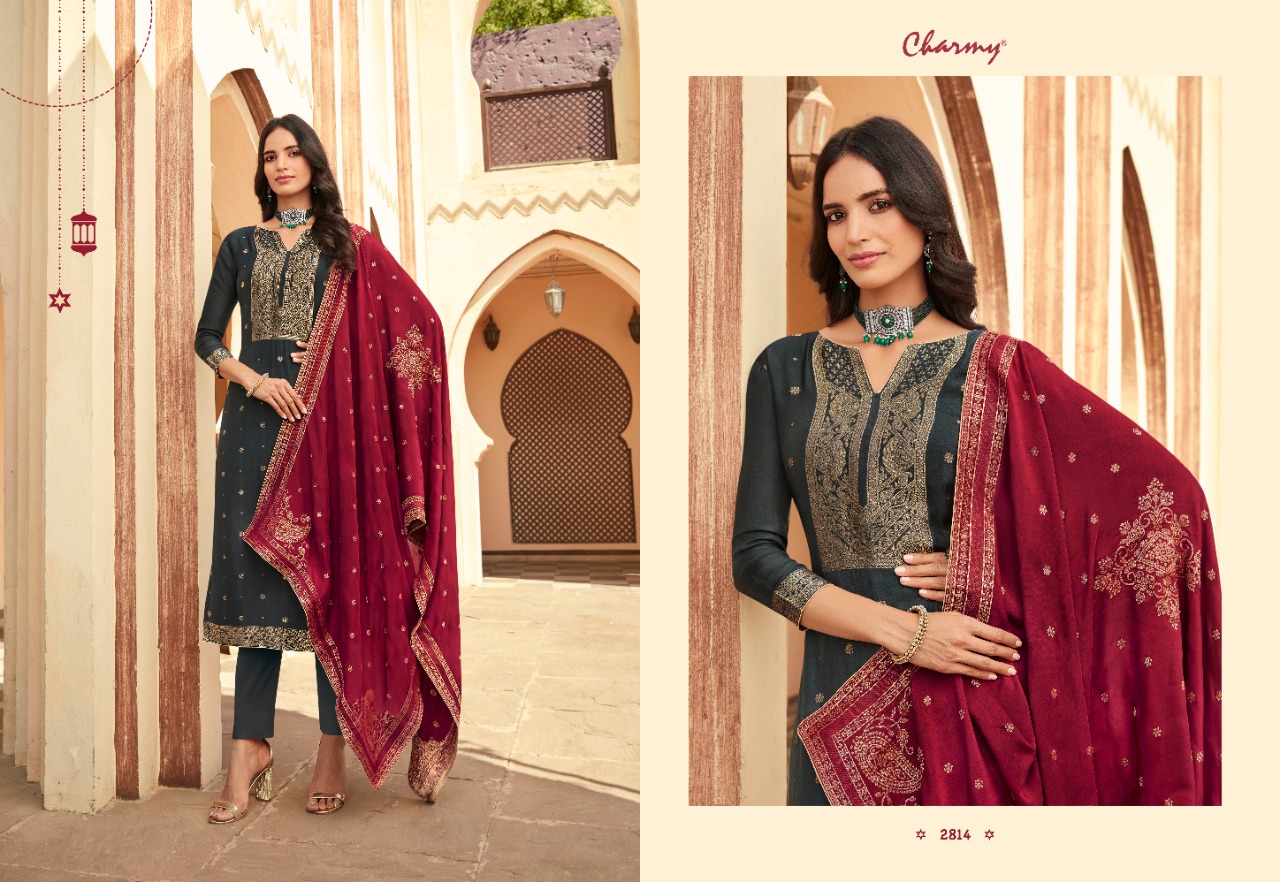 meera trendz charmy aarya cream silk elegant look salwar suit catalog