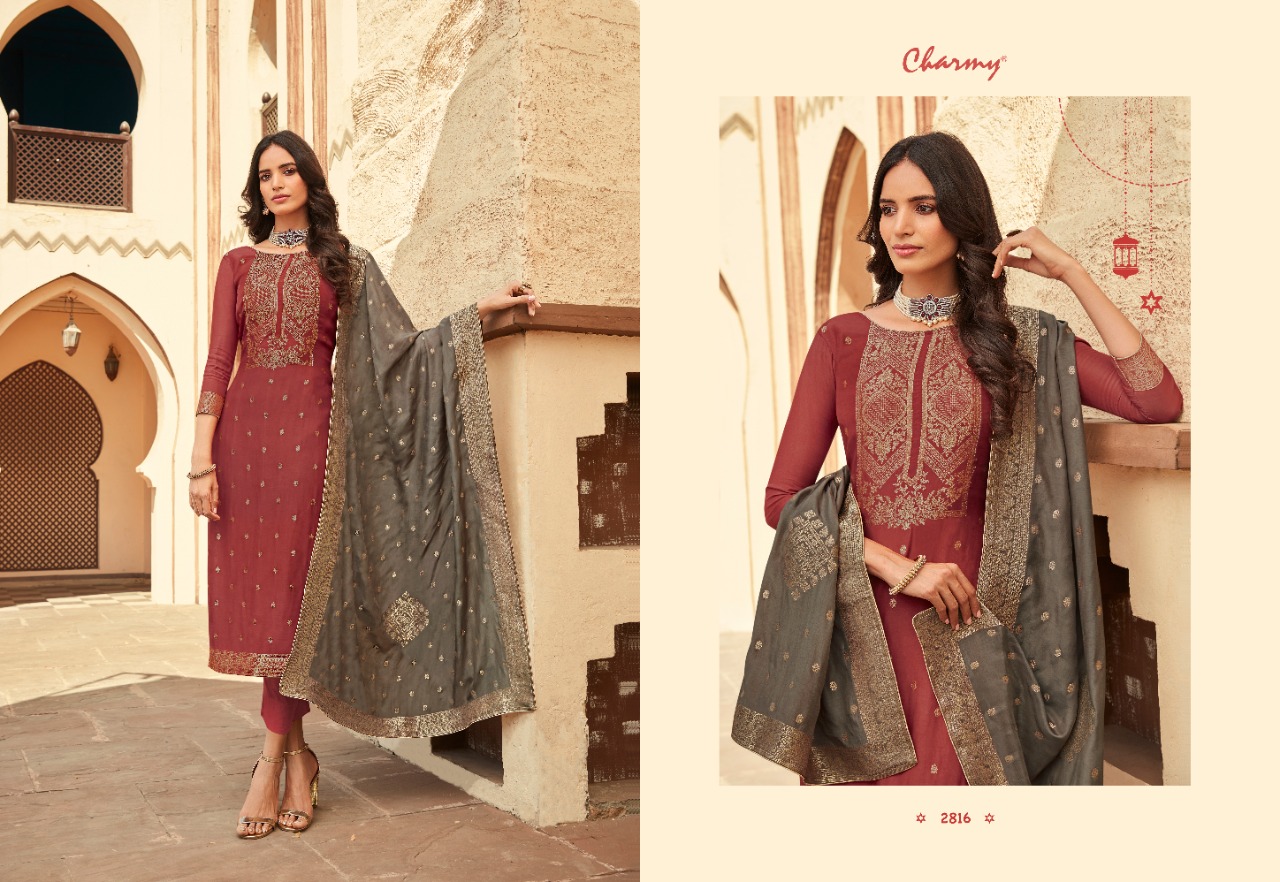 meera trendz charmy aarya cream silk elegant look salwar suit catalog